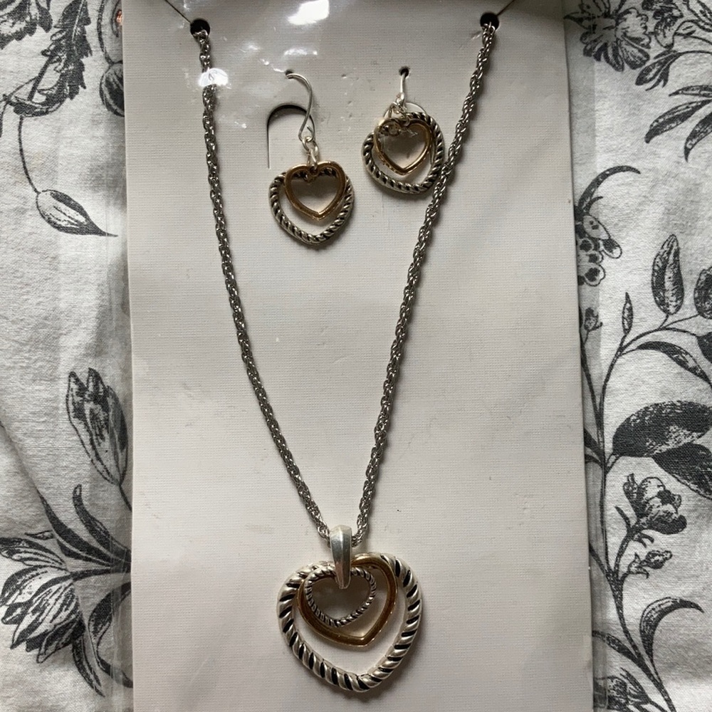 Heart Earring and Necklace Set